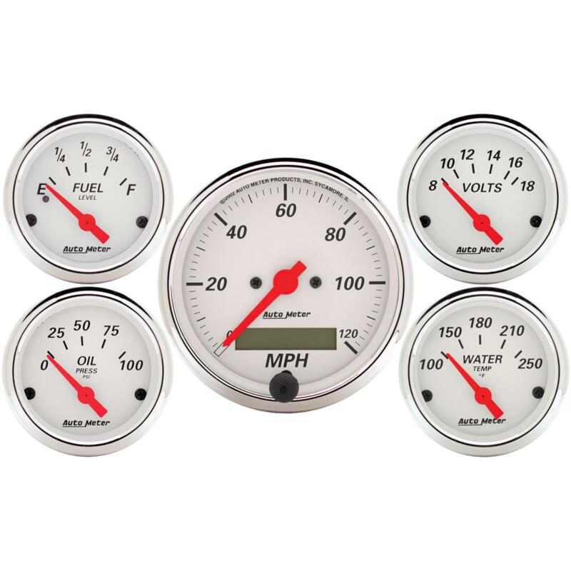 Auto Meter Gauge Set 1302; Arctic White Electrical White Star