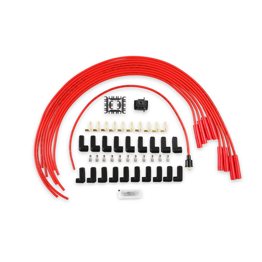 ACCEL Spark Plug Wires 5040R; Super Stock 8 mm Red Spiral Core Straight 