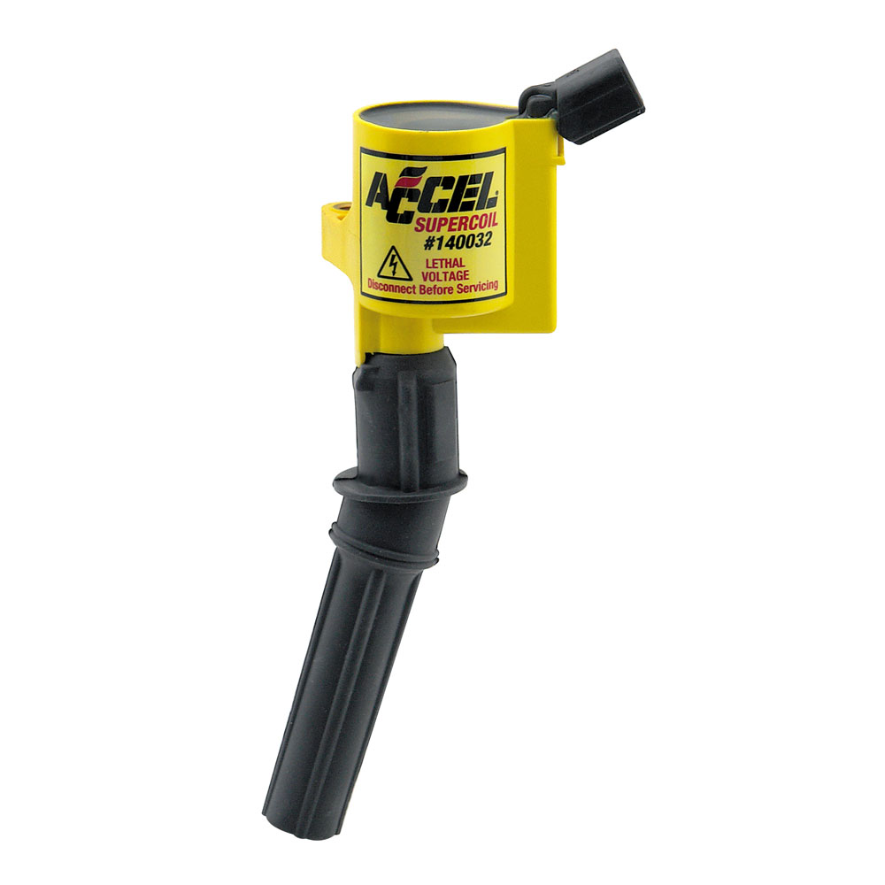 ACCEL Ignition Coil 140032; Super Coil Yellow 26000 Volt Coil On Plug for Ford 4.6L, 5.4L MOD 2V 