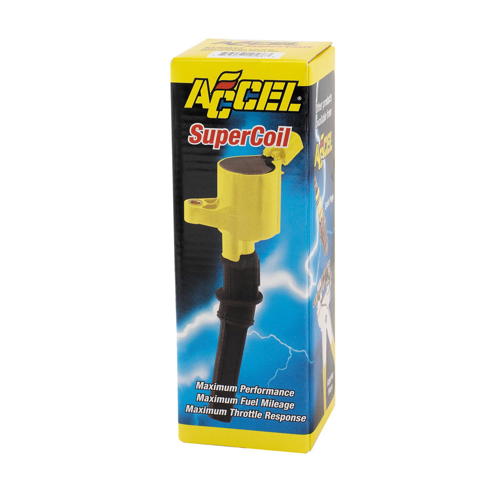 ACCEL Ignition Coil 140033; Super Coil Yellow 28000 Volt Coil On Plug for 2004 to 2008 Ford 4.6L, 5.4L MOD 3V 