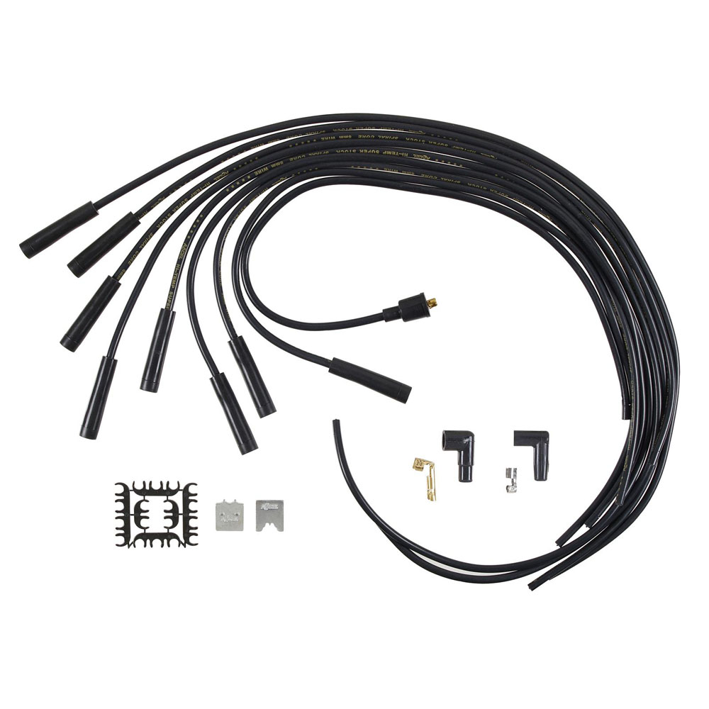 ACCEL Spark Plug Wire Set 5040K; Super Stock 8.000 mm Black Spiral Core Straight 