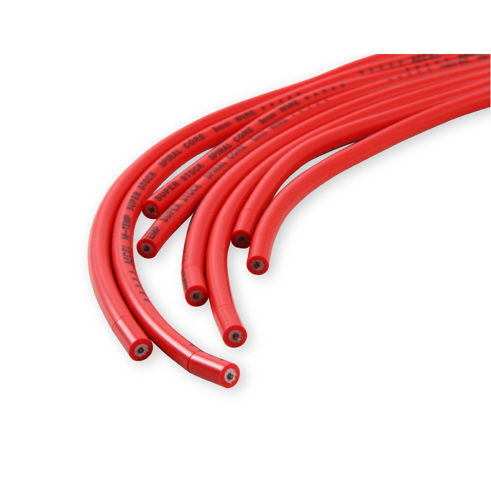 ACCEL Spark Plug Wire Set 5040R; Super Stock 8.000 mm Red Spiral Core Straight 