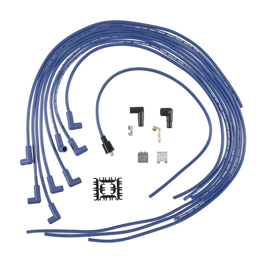 ACCEL Spark Plug Wire Set 5041B; Super Stock 8.000 mm Blue Spiral Core 90 deg. 