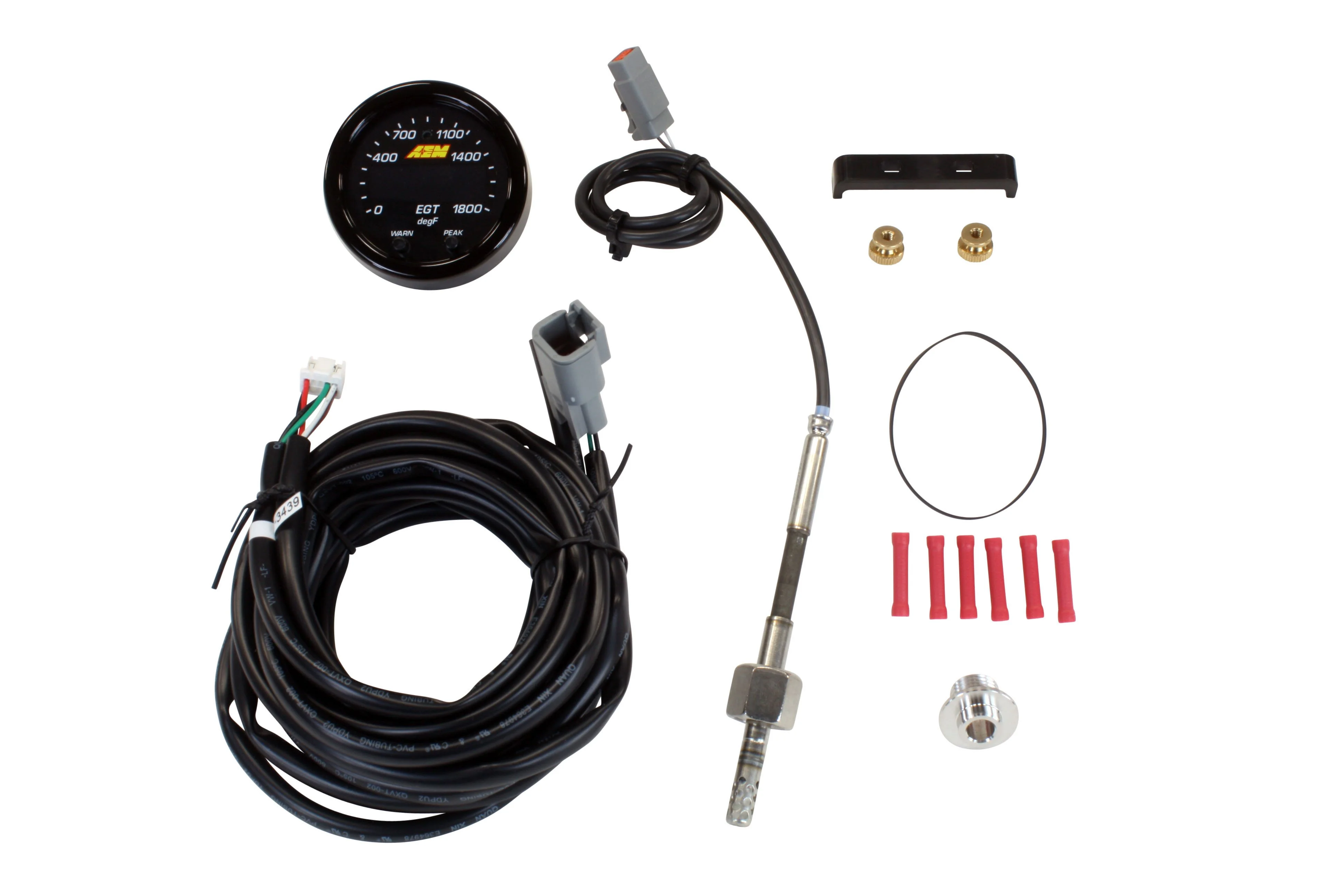AEM Exhaust Gas Temperature (EGT) Gauge 30-0305; X Series, Digital EGT EGT, Pyrometer 0 to 1800 deg. F 2-1/16 in. Full Sweep Electric 
