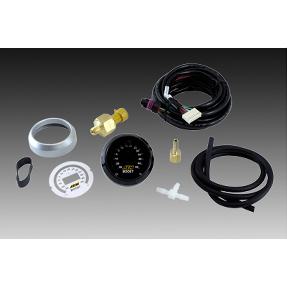 Photo for AEM Boost Gauge 30-4408; Boost, Vacuum Boost, Vacuum -30 to 50 PSI 2-1/16 in. Full with Digital Readout) Electric
