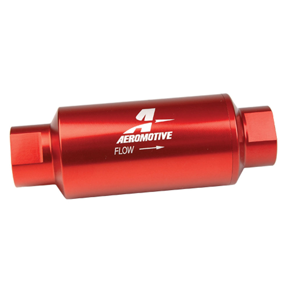 Aeromotive Fuel Filter 12304; -10AN ORB Female 100 Micron Red Anodized Aluminum 