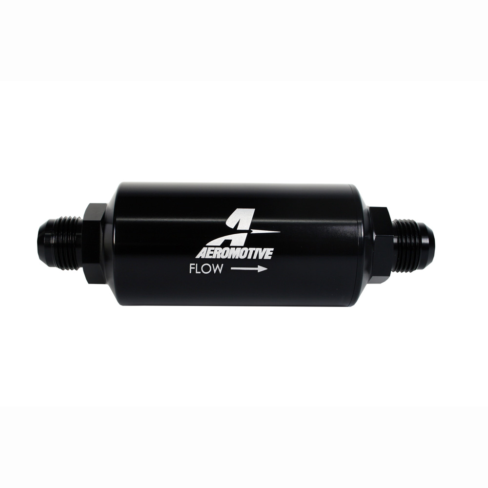 Aeromotive Fuel Filter 12385; -10AN Male 10 Micron Black Anodized Aluminum 