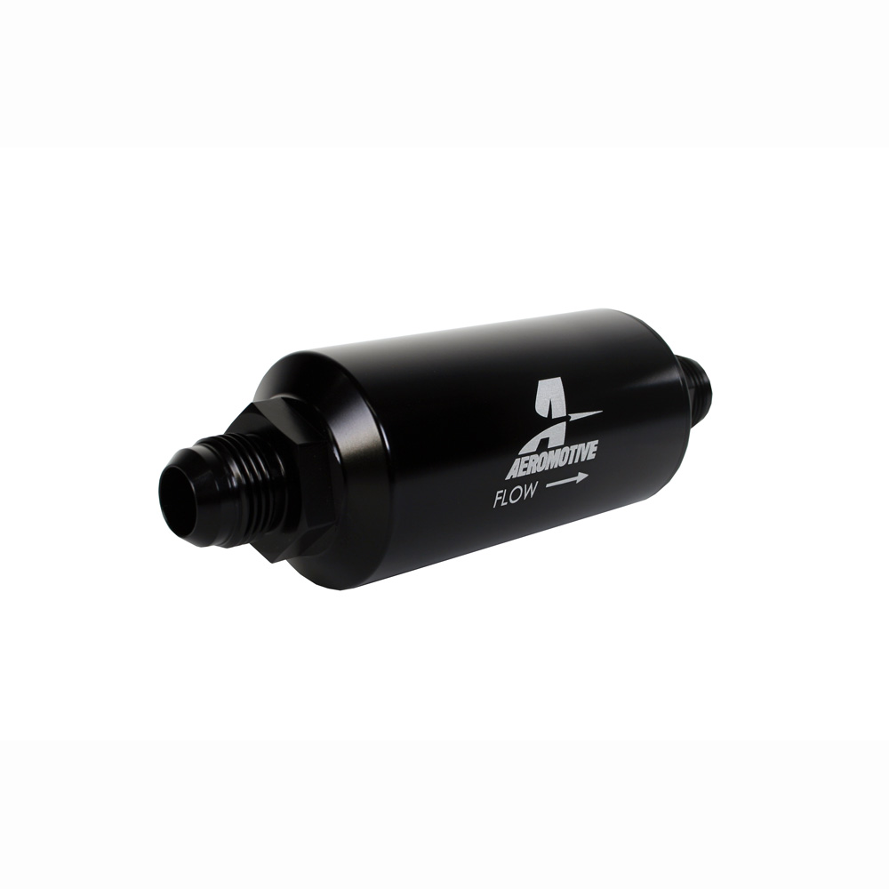 Aeromotive Fuel Filter 12385; -10AN Male 10 Micron Black Anodized Aluminum 