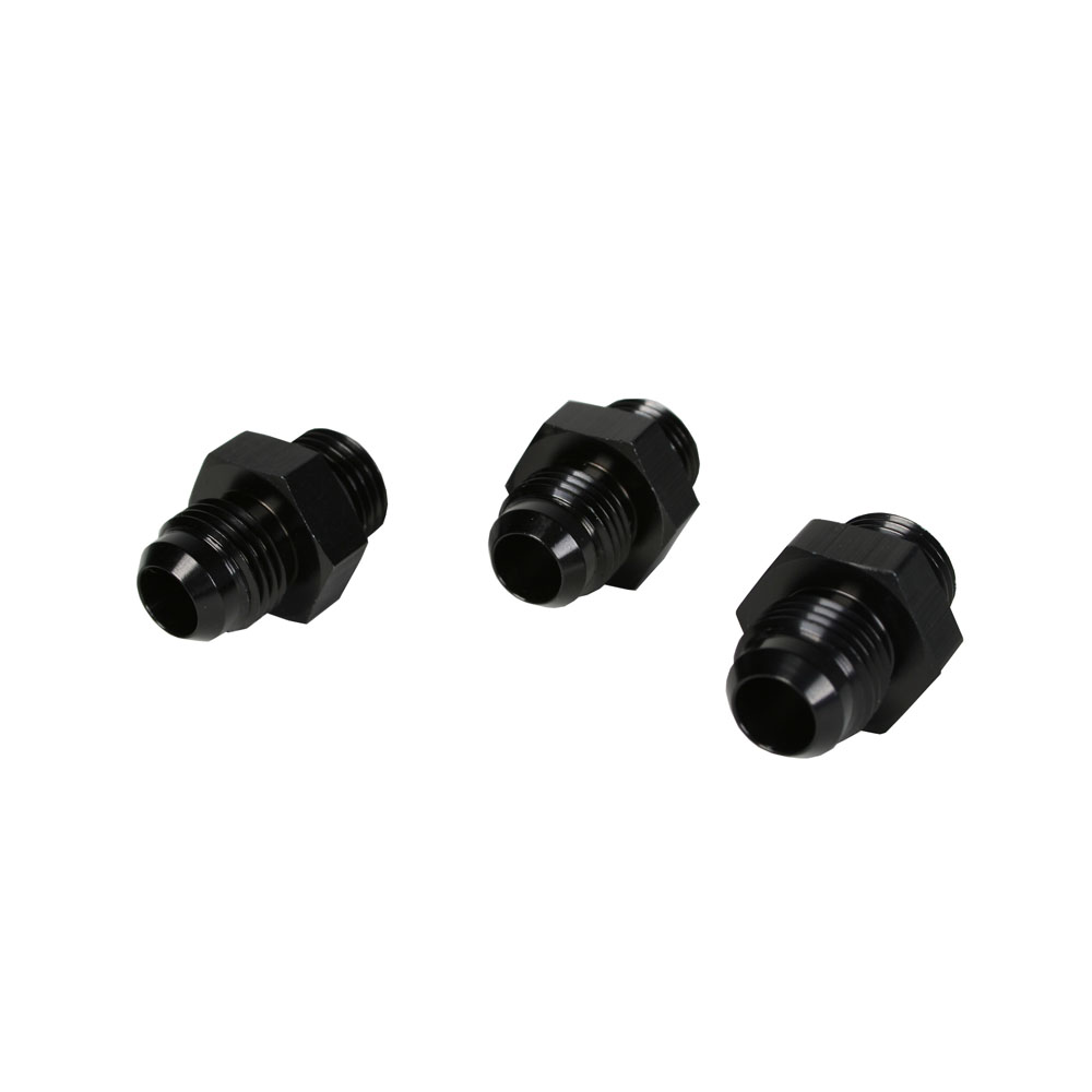 Aeromotive AN Fitting 15108; AN to ORB Adapter Black -06AN Male -06AN Male Straight 