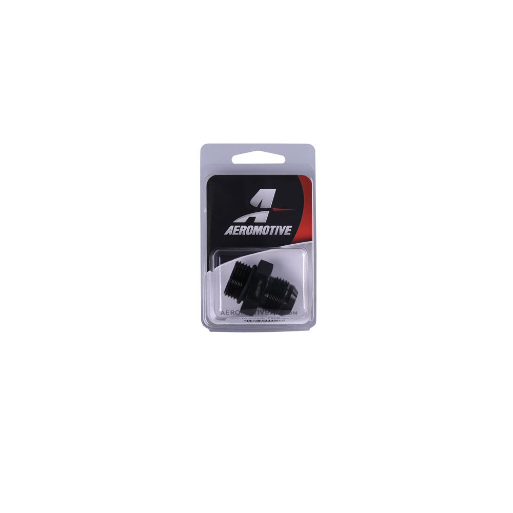Aeromotive AN Fitting 15608; AN to ORB Adapter Black -10AN Male Straight -10AN ORB Male 