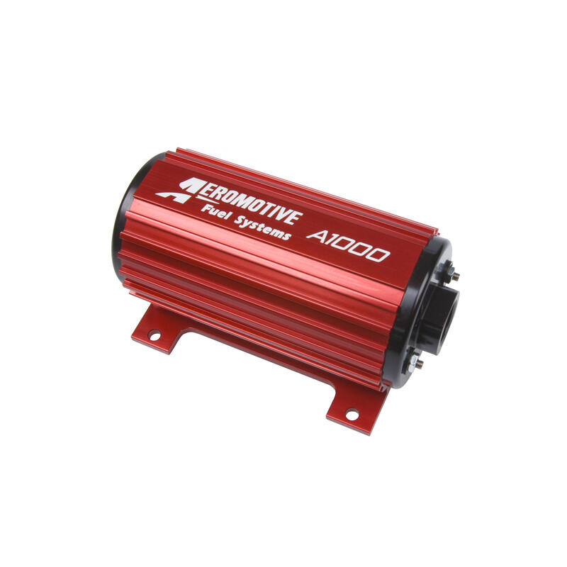 Aeromotive Fuel System Electric Fuel Pump 11101; A1000 90 GPH @ 58 PSI 600 lbs/hr. @ 90 PSI Black, Red Billet Aluminum Alcohol, E85, Gasoline, Race Gas 