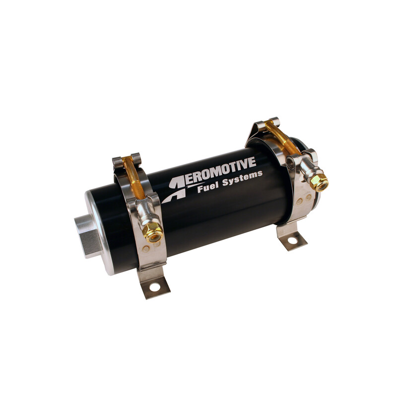 Aeromotive Fuel System Electric Fuel Pump 11103; A750 450 lbs/hr. @ 45 PSI Black, Clear Anodized Billet Aluminum Alcohol, E85, Gasoline, Race Gas 
