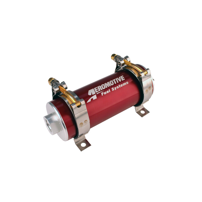 Aeromotive Fuel System Electric Fuel Pump 11106; A750 450 lbs/hr. @ 65 PSI 75 GPH @ 65 PSI Red, Silver Billet Aluminum Alcohol, E85, Gasoline, Race Gas 