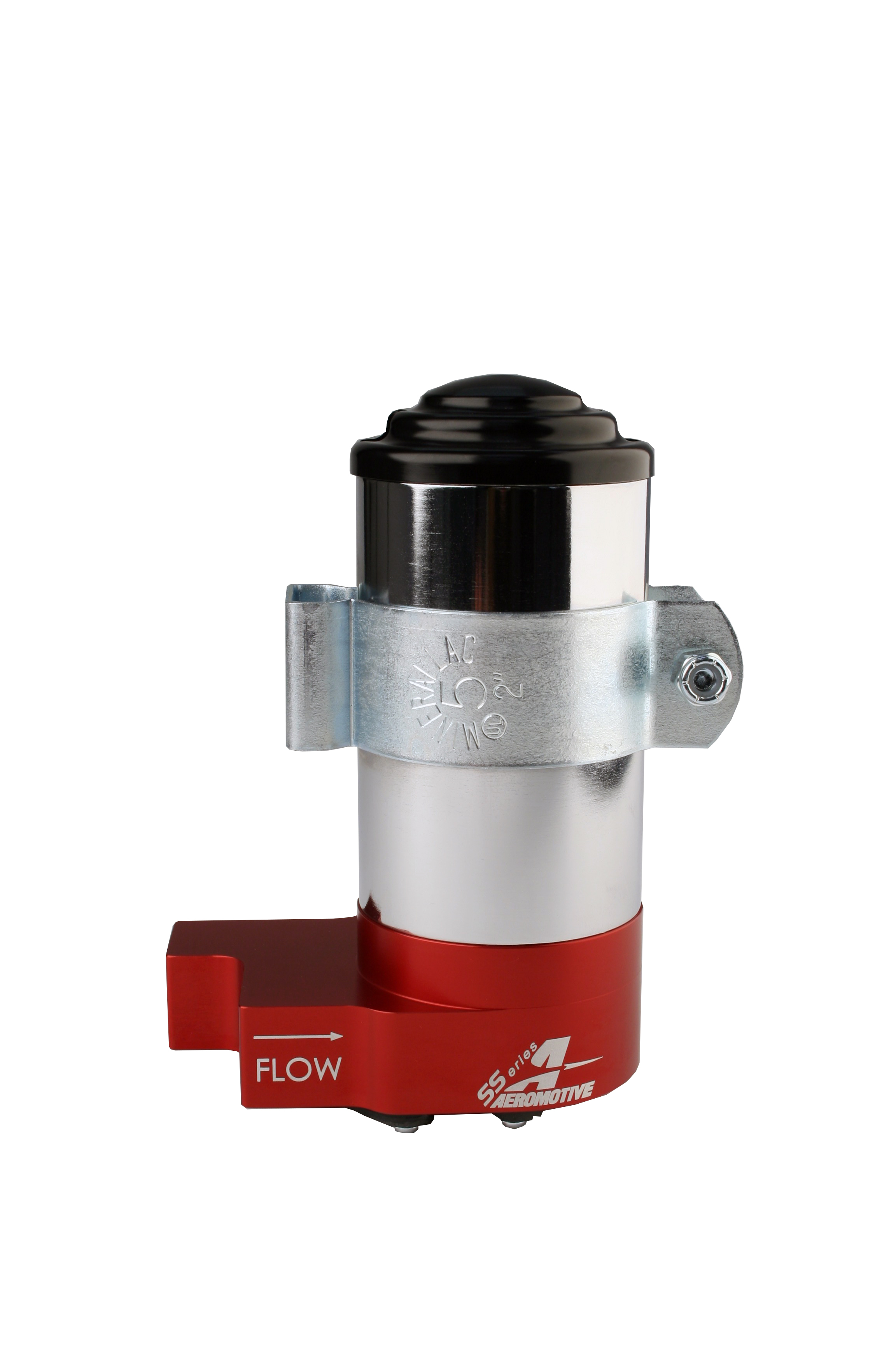 Aeromotive Fuel System Electric Fuel Pump 11203; SS Series 140 GPH @ 14 PSI Red, Chrome Billet Aluminum Alcohol, E85, Gasoline, Race Gas 