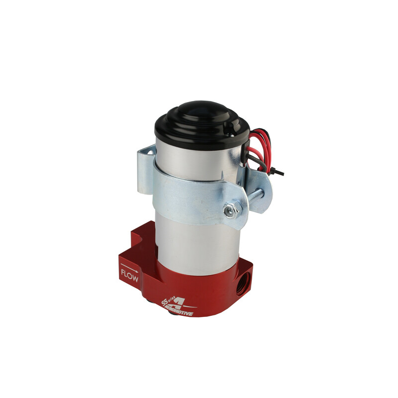 Aeromotive Fuel System Electric Fuel Pump 11213; SS Series 140 GPH @ 14 PSI Red, Chrome Billet Aluminum Alcohol, E85, Gasoline, Race Gas 