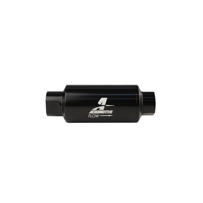 Aeromotive Fuel System Fuel Filter 12321; -10AN ORB Female 10 Micron Black Anodized Aluminum 