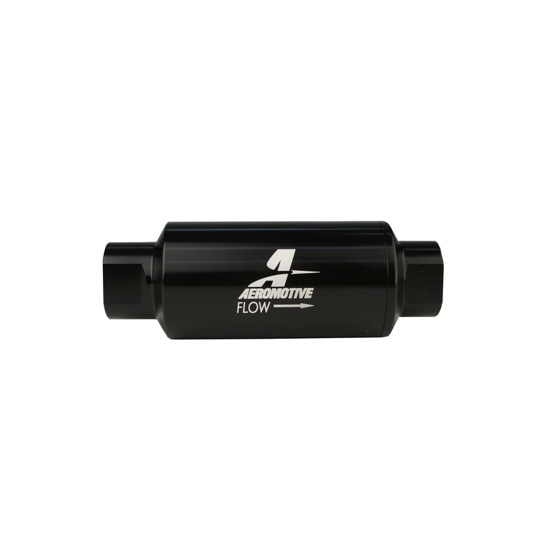 Aeromotive Fuel System Fuel Filter 12324; -10AN ORB Female 100 Micron Black Anodized Aluminum 