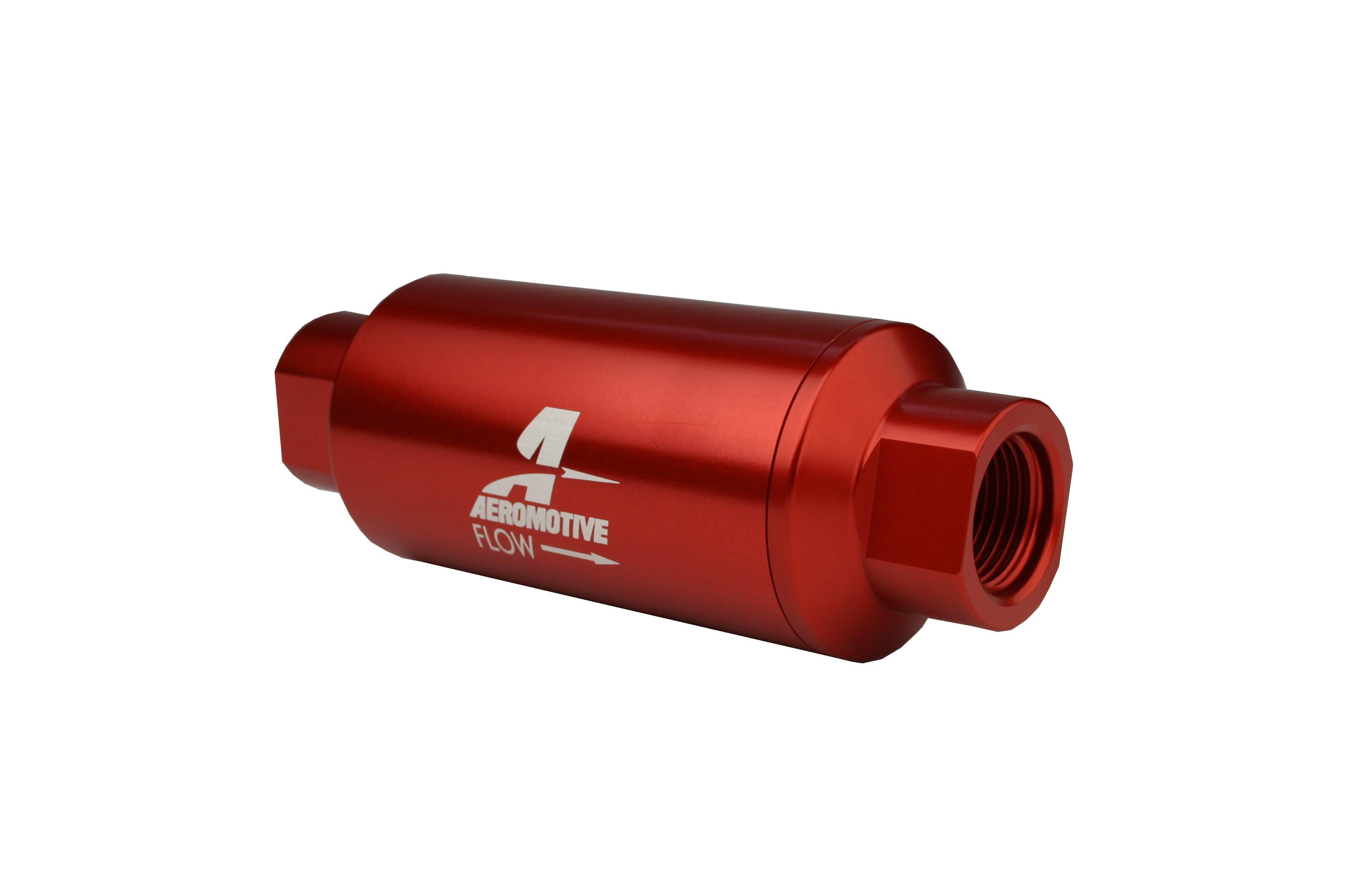 Aeromotive Fuel System Fuel Filter 12335; Gasoline, E85, Methanol, Diesel 40 Micron Red Anodized Aluminum Stainless Steel Mesh 