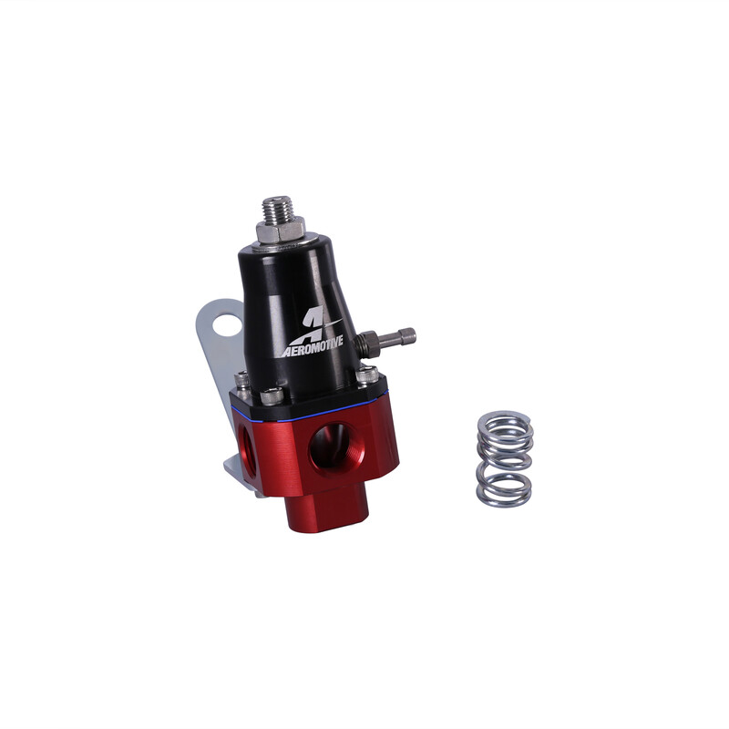 Aeromotive Fuel System Fuel Pressure Regulator 13301; 3 to 60 PSI Return Gasoline, E85, Methanol, Diesel Billet Aluminum 