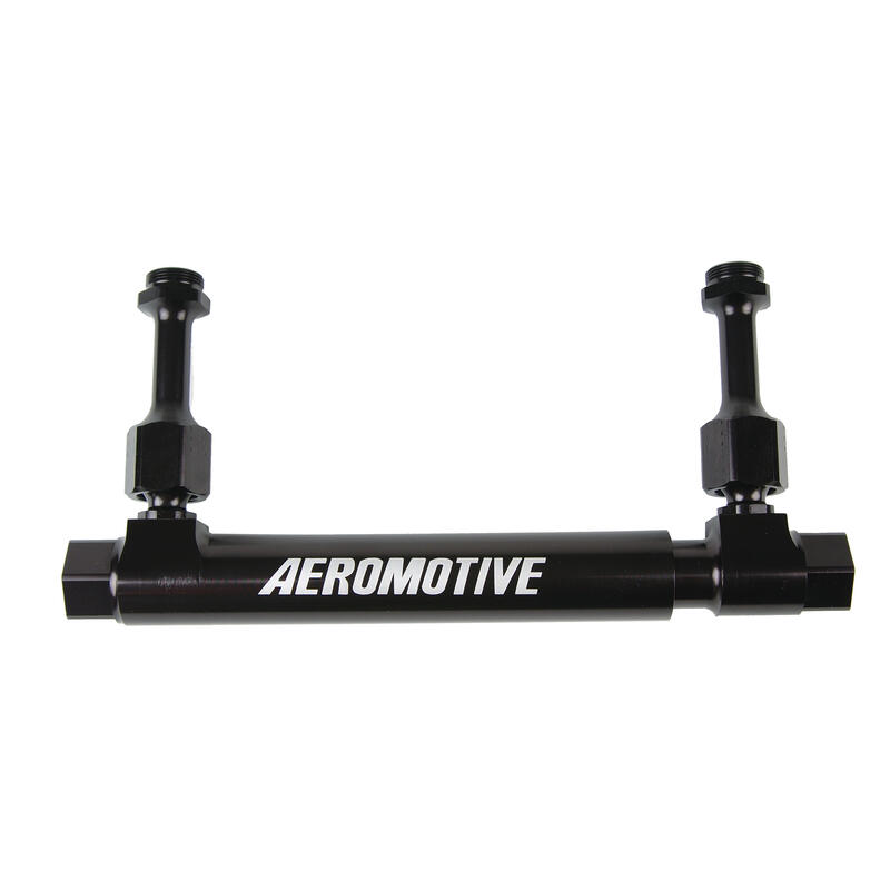 Aeromotive Fuel System Carburetor Fuel Log 14201; Holley 4150, 4500 7.700 to 13.450 in. Black Anodized Aluminum 
