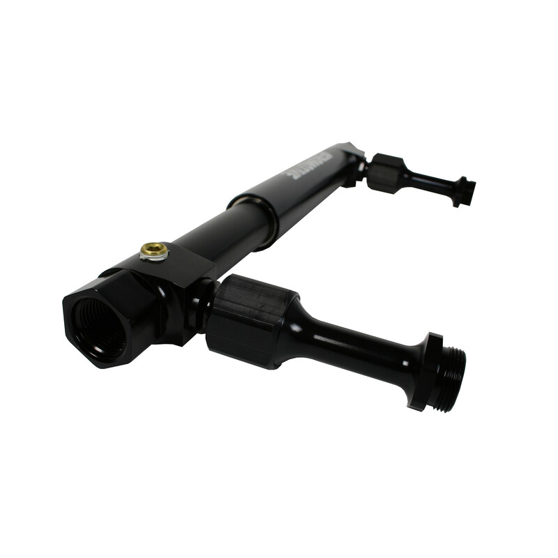 Aeromotive Fuel System Carburetor Fuel Log 14201; Holley 4150, 4500 7.700 to 13.450 in. Black Anodized Aluminum 