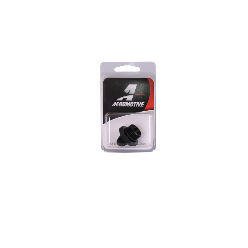 Aeromotive Fuel System AN Fitting 15605; AN to ORB Adapter Black -06AN Male Straight -08AN ORB Male 