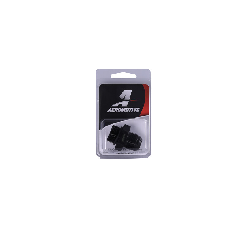Aeromotive Fuel System AN Fitting 15608; AN to ORB Adapter Black -10AN Male Straight -10AN ORB Male 
