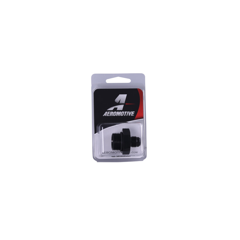 Aeromotive Fuel System AN Fitting 15609; AN to ORB Adapter Black -06AN Male Straight -10AN ORB Male 
