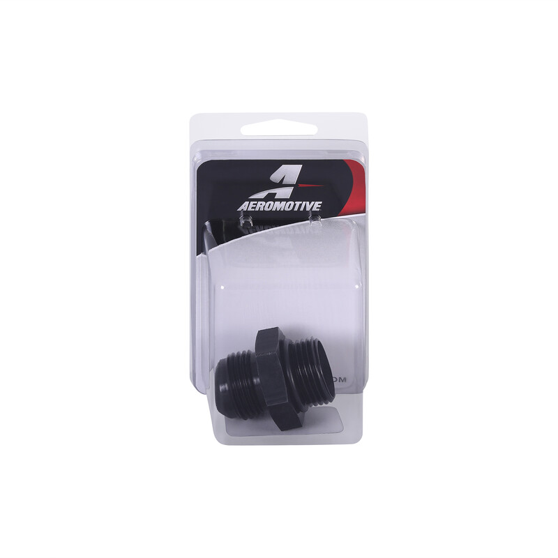 Aeromotive Fuel System AN Fitting 15612; AN to ORB Adapter Black -12AN Male Straight -12 ORB Male 