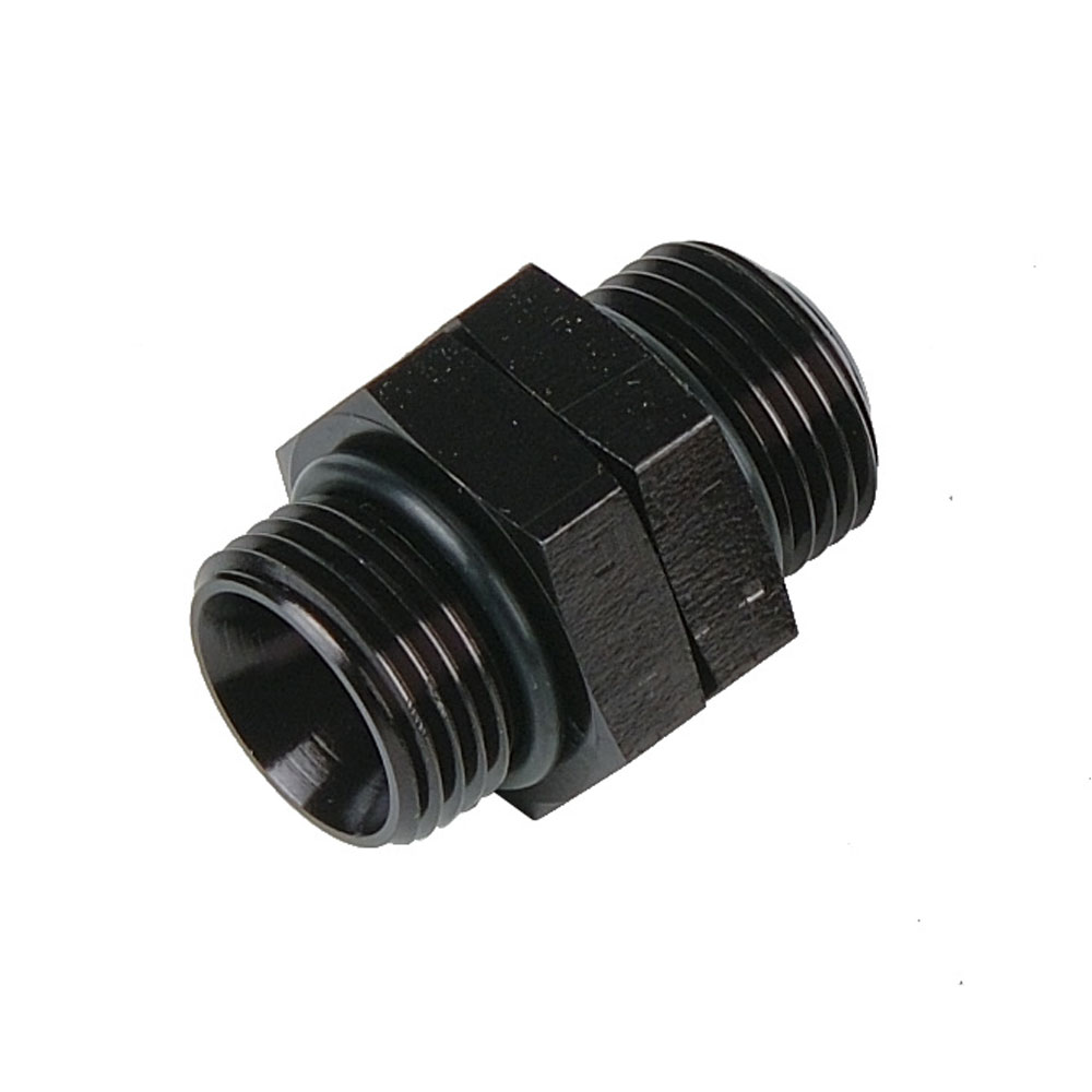 Aeromotive Fuel System O-Ring Boss Fitting 15640; ORB to ORB Swivel Union Black Anodized -10AN ORB Male Straight -10AN ORB Male 
