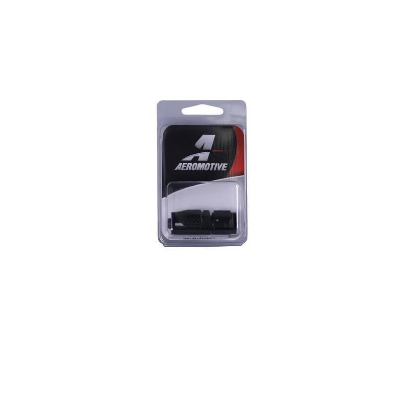 Aeromotive Fuel System Fuel Hose Fitting 15650; Reusable Swivel Black Anodized -06AN Straight -06AN Female 