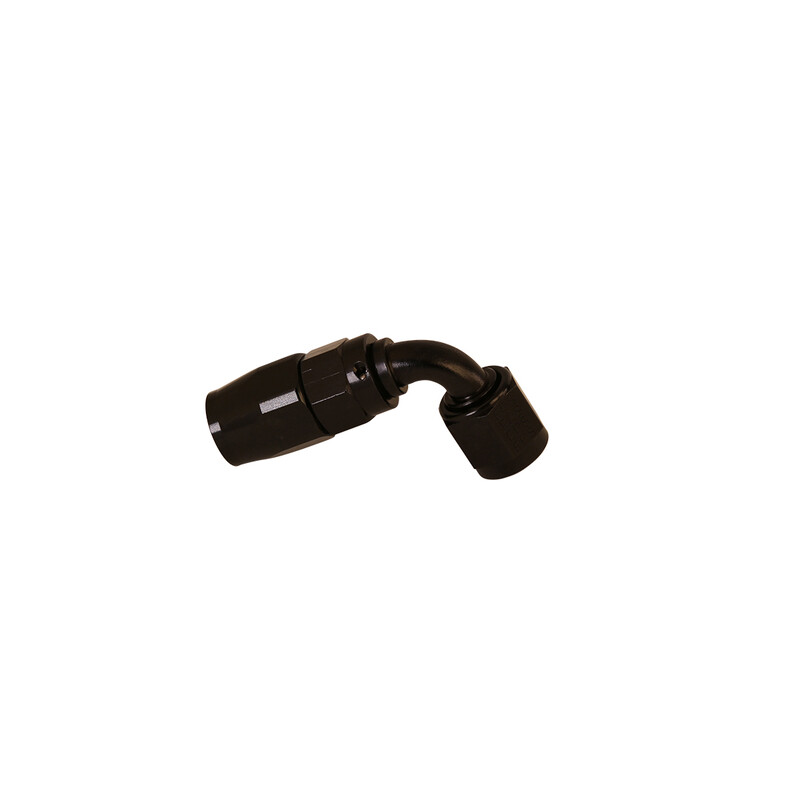 Aeromotive Fuel System Fuel Hose Fitting 15652; Reusable Swivel Black Anodized -06AN 90 deg. -06AN Female 