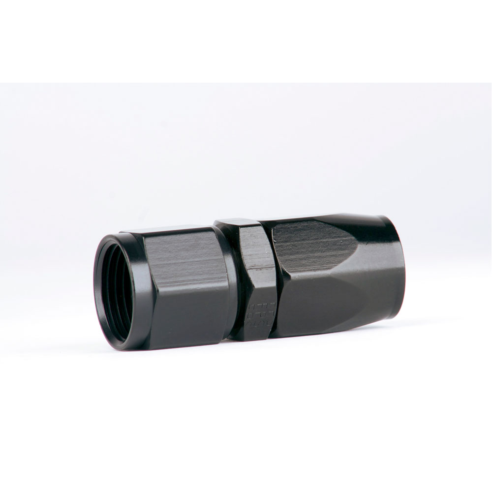 Aeromotive Fuel System Fuel Hose Fitting 15656; Reusable Swivel Black Anodized -10AN Straight -10AN Female 