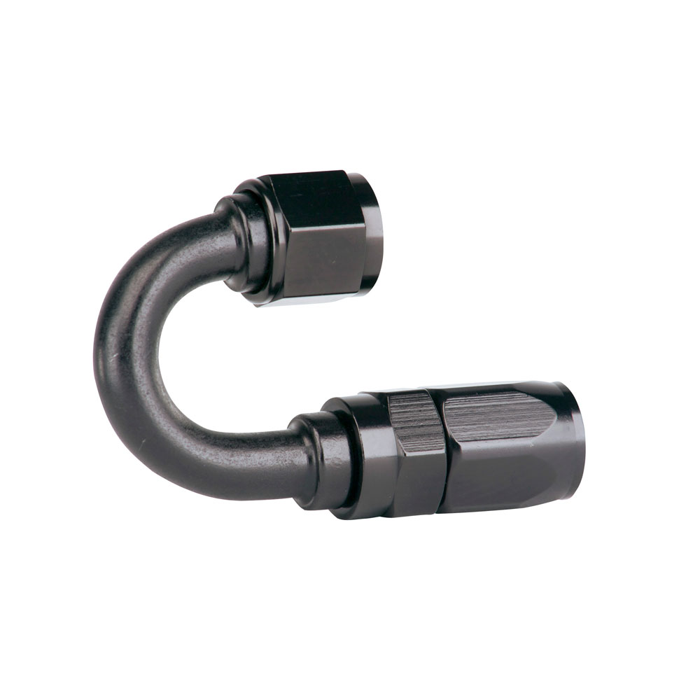 Aeromotive Fuel System Fuel Hose Fitting 15663; Reusable Swivel Black Anodized -08AN Straight -08AN Female 
