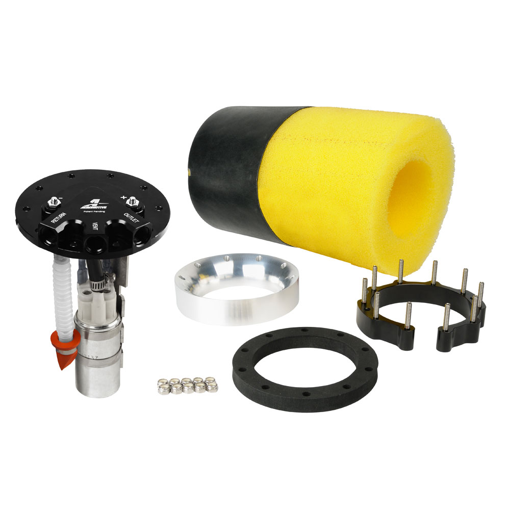 Aeromotive Fuel System Electric Fuel Pump 18689; Phantom 200 In Tank 200 LPH Black Aluminum, Steel, Plastic Alcohol, E85, Gasoline, Race Gas 
