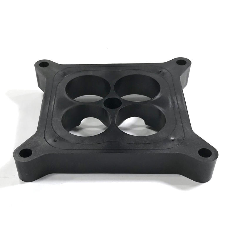 Air Flow Research Carburetor Spacer 4460; 4150 Square Bore 1.000 in. 4-Hole (1.750 in. holes) Black Phenolic 