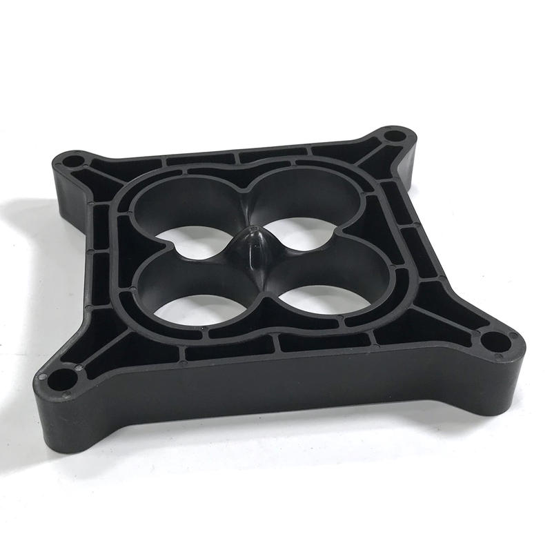 Air Flow Research Carburetor Spacer 4460; 4150 Square Bore 1.000 in. 4-Hole (1.750 in. holes) Black Phenolic 