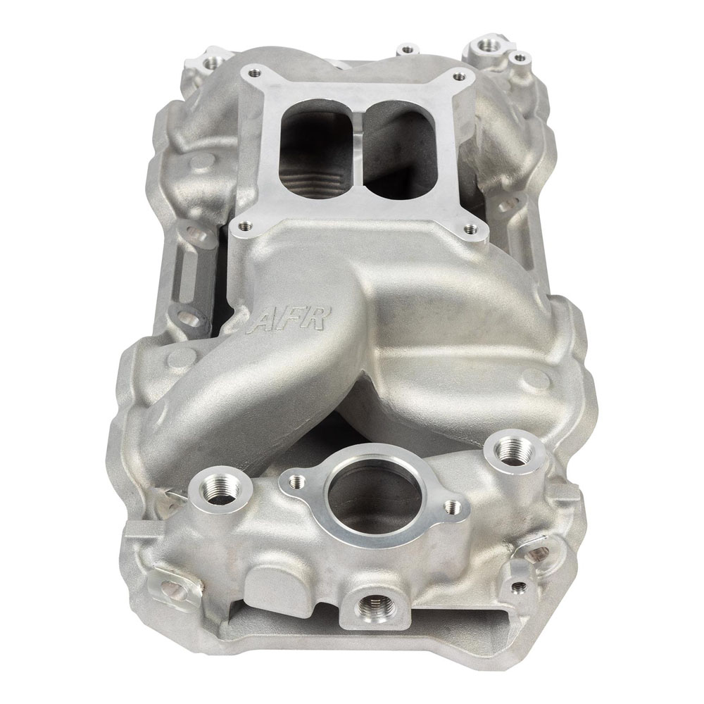 Air Flow Research Intake Manifold 4913; Magnum Series Rectangle Dual Plane 1800-6500 Satin Aluminum for Chevy 396 to 454 