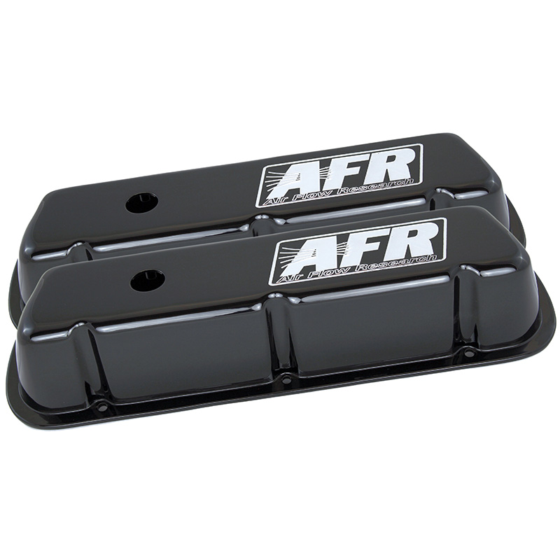 Photo for Air Flow Research Valve Covers 6715; AFR Logo Black Powdercoat Aluminum for Ford 221, 255, 260, 289, 302, 351W