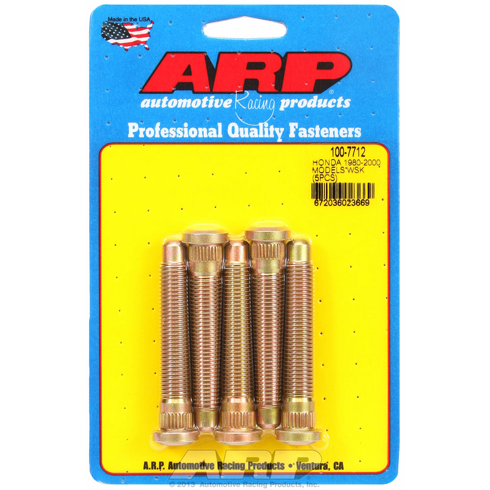 Photo for Automotive Racing Products (ARP) Wheel Lug Stud 100-7712(10-PACK); M12 x 1.50 Right Hand 2.850 in. Cadmium Plated 8740 Chromoly for 1997 and Up Honda