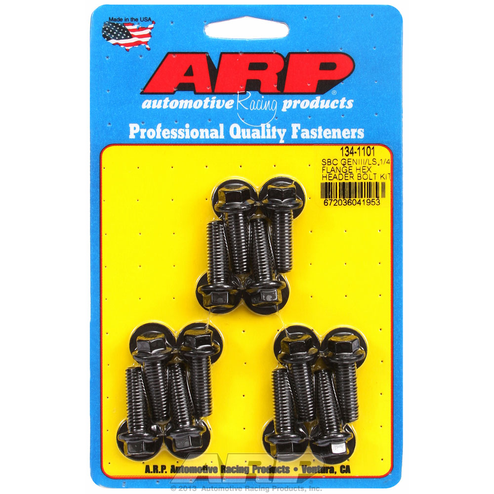 Photo for Automotive Racing Products (ARP) Exhaust Header Bolt Kit 134-1101; M8 x 1.25 Black Oxide 8740 Chromoly Hex Head for GM LS