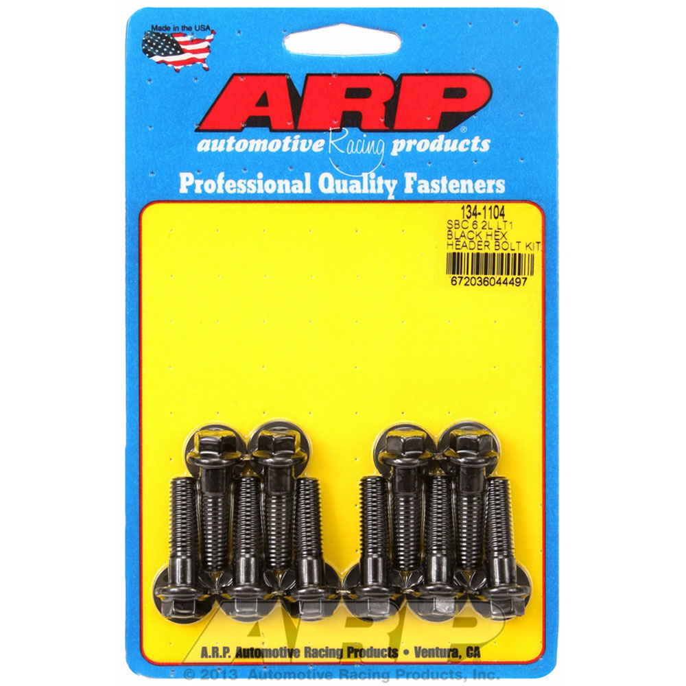 Photo for Automotive Racing Products (ARP) Exhaust Header Bolt Kit 134-1104; M8 x 1.25 Black Oxide 8740 Chromoly Hex Head for 2014 to 2019 Chevy 6.2L LT1, LT4 Gen V
