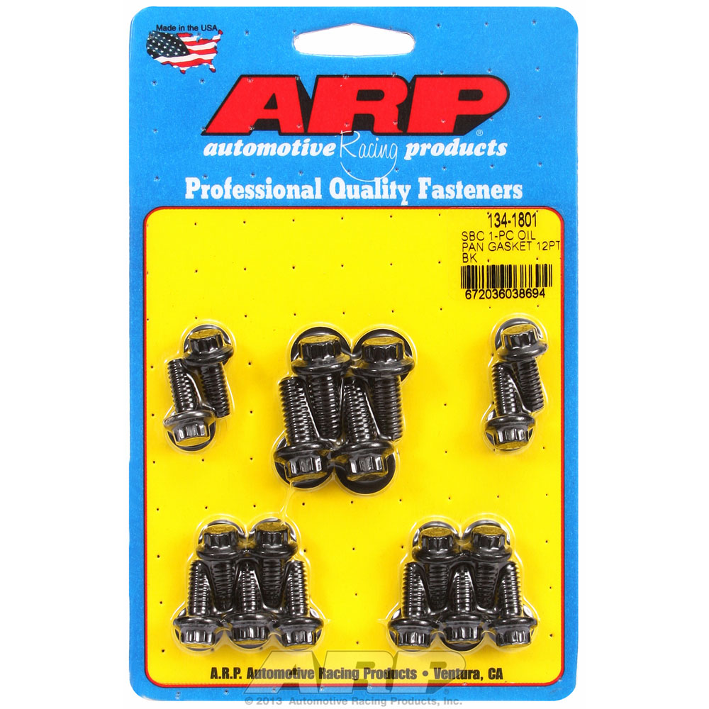 ARP Oil Pan Bolts 134-1801; 12-Point Bolt Black Oxide 8740 Chromoly for Chevy 262 to 400 