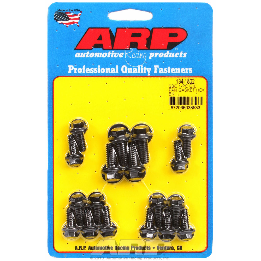 ARP Oil Pan Bolts 134-1802; Hex Bolt Black Oxide 8740 Chromoly for Chevy 262 to 400 