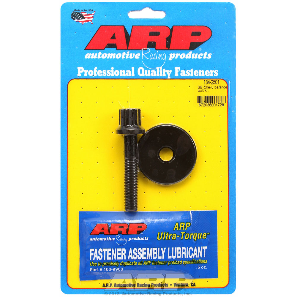 Automotive Racing Products (ARP) Harmonic Balancer Bolt 134-2501; 12-Point 7/16 in. -20 2.470 in. Black Oxide 8740 Chromoly for Chevy 262 to 400 