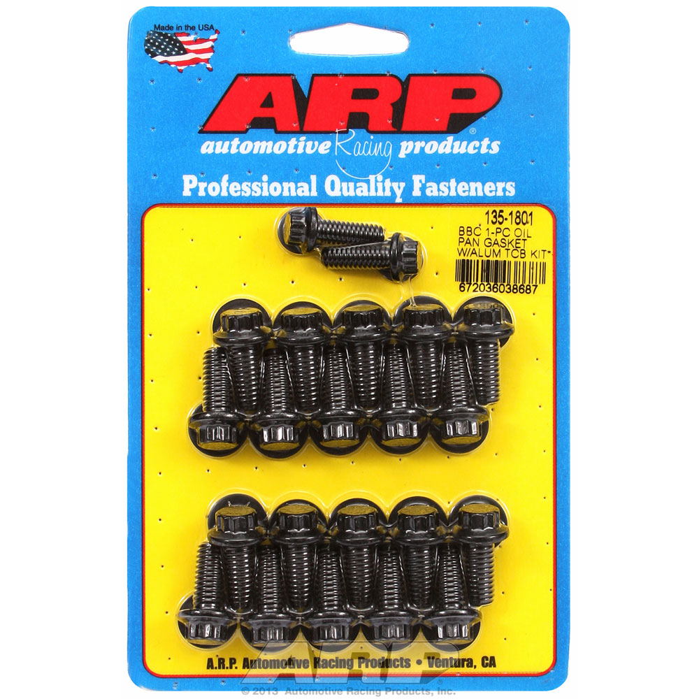 Automotive Racing Products (ARP) Oil Pan Bolt Set 135-1801; 12-Point Bolt Black Oxide 8740 Chromoly for Chevy 396 to 454 