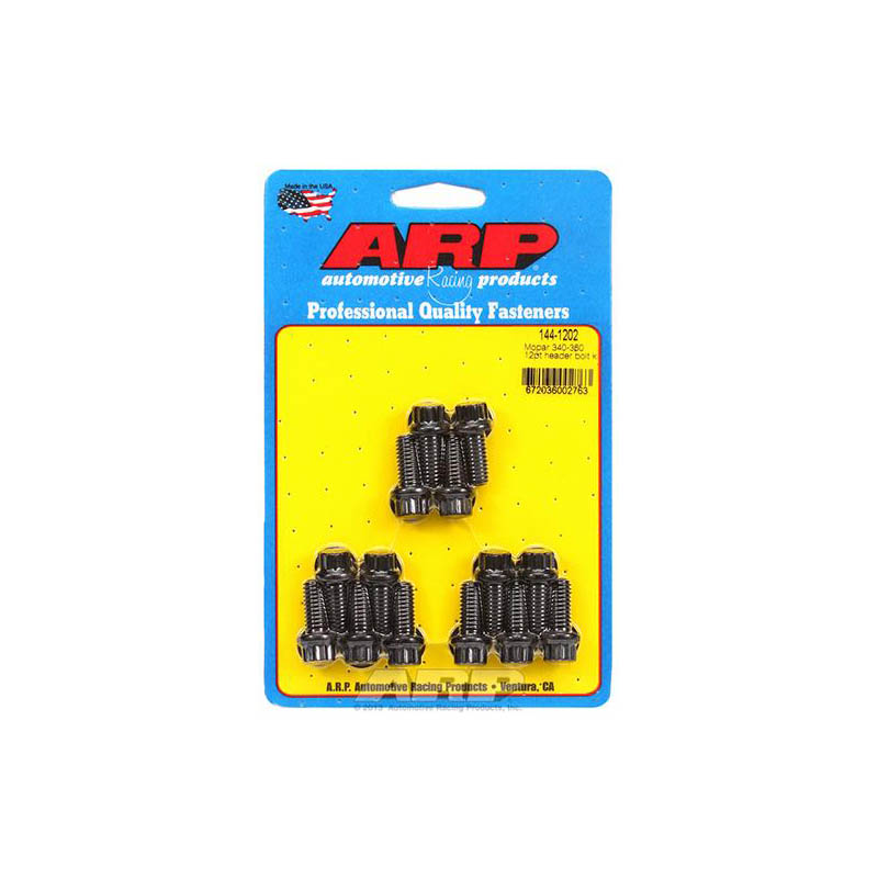 Automotive Racing Products (ARP) Exhaust Header Bolt Kit 144-1202; 5/16 in. -18 Black Oxide 8740 Chromoly 12-Point for Chrysler 273 to 360 LA 