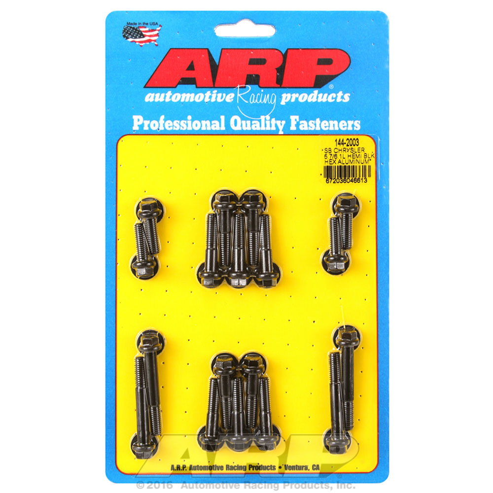 Photo for Automotive Racing Products (ARP) Intake Manifold Bolt Set 144-2003; Black Oxide Hex Head 8740 Chromoly for Chrysler 5.7L, 6.1L Gen III HEMI