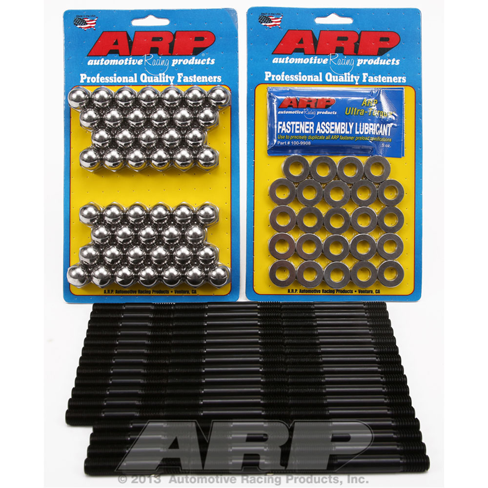Photo for Automotive Racing Products (ARP) Cylinder Head Stud Kit 154-4104; Hex Stud Black Oxide 8740 Chromoly Studs with Stainless Acorn Nuts and Washers for 1949 to 1953 Ford Flat Head, 24 Stud 