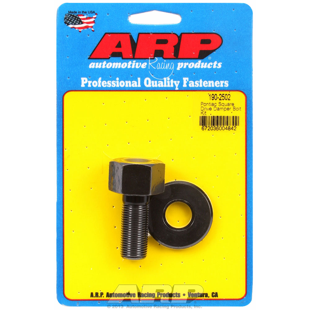ARP Harmonic Balancer Bolt 190-2502; Hex with Square Drive 1.580 in. Black Oxide 8740 Chromoly for Pontiac 350 to 455 